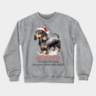 Dachshund Through The Snow Pun Crewneck Sweatshirt